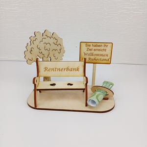 Geschenk zur Rente, große Rentnerbank mit Ortsschild, Geldgeschenk Lebensbaum Ruhestand Bild 14