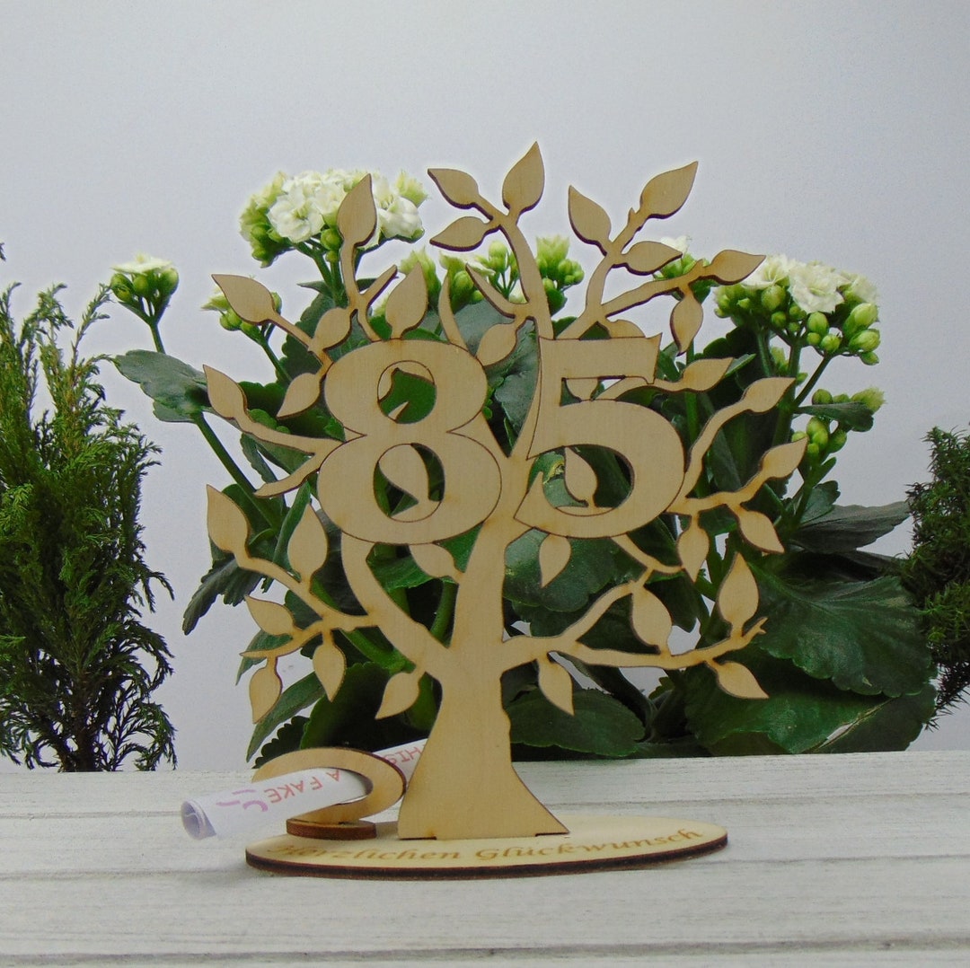 Tree With Birthday Number (anniversary Number) 85 and Engraved Foot ...