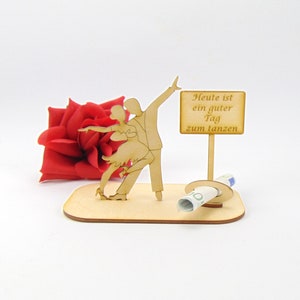 Geldgeschenk Turnier Tanzpaar Geschenk zum Jubiläum, Hochzeit, Tanzkurs, Turniertanz Pokal, Leben ist zu kurz für irgendwann, Holz Deko K11