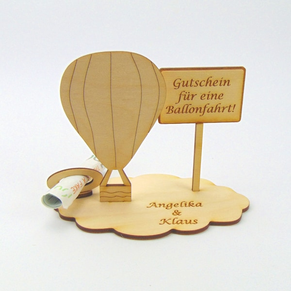 Geldgeschenk Heißluftballon fahren, Freude Verschenken, zum Geburtstag, zu Weihnachten, Geschenkidee Ballonfahrt K61