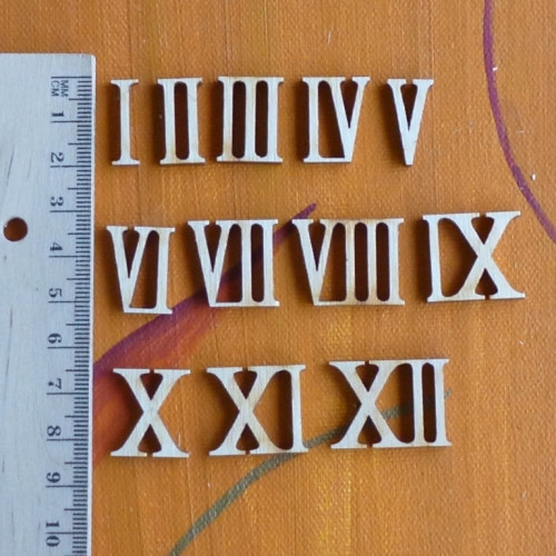 Wooden roman numerals / numerics 19 mm high for handicrafts | Etsy