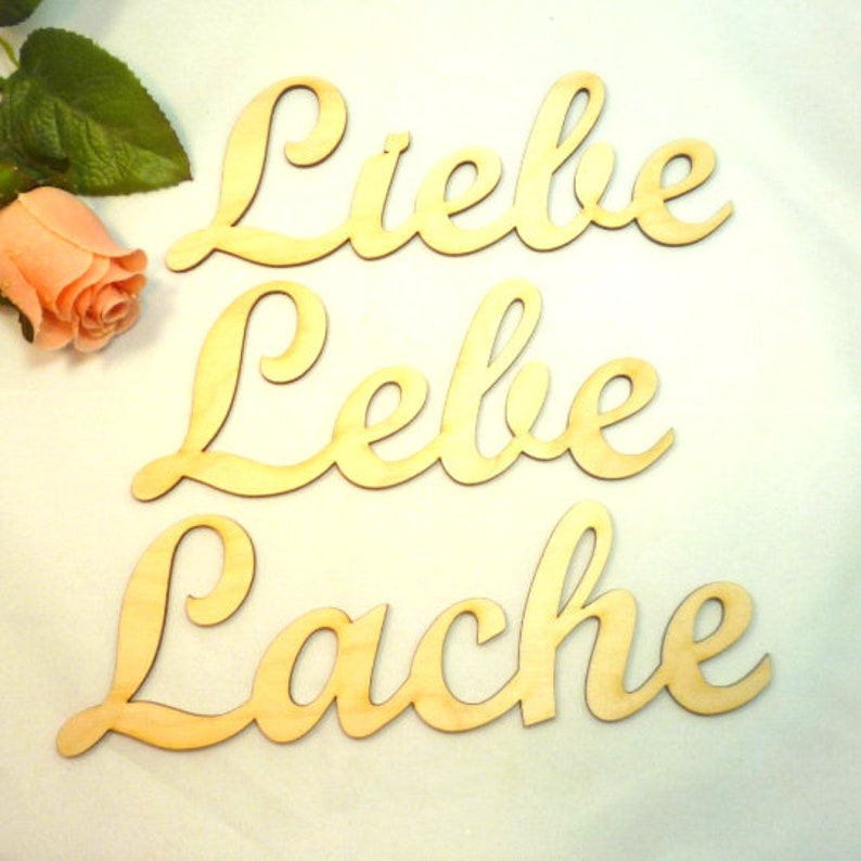 Liebe Lebe Lache XXL aus Holz Wandtattoo Lebensheit Spruch für Etsy