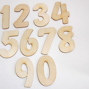 Wooden numbers 8 cm high number freely selectable for birthday, as house number, table decoration image 1