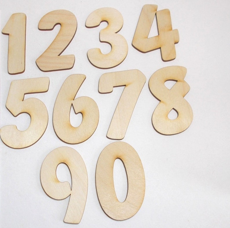 Wooden numbers 8 cm high number freely selectable for birthday, as house number, table decoration image 1