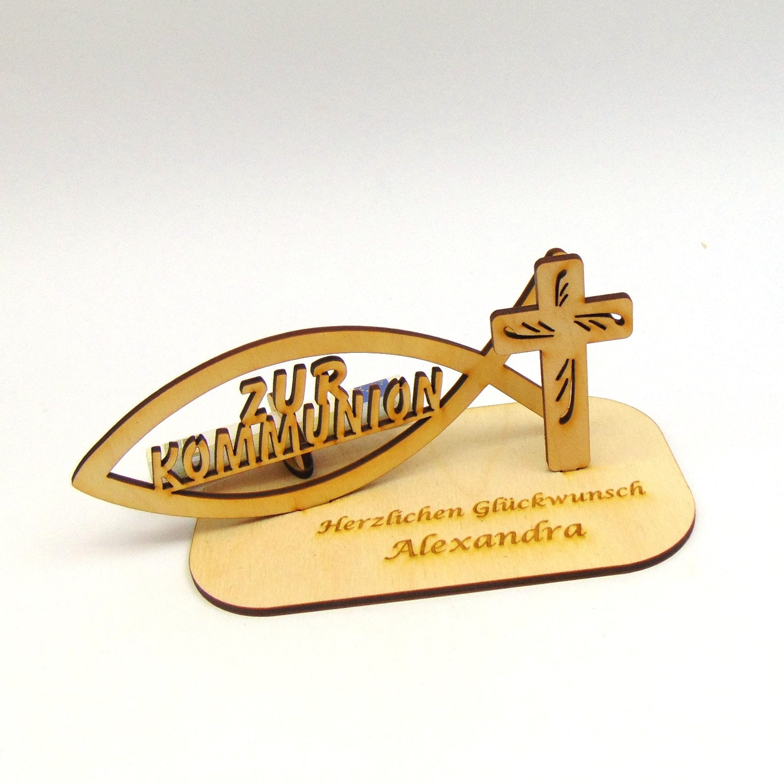 Money gift for communion, money gift with name engraving, Christian w…