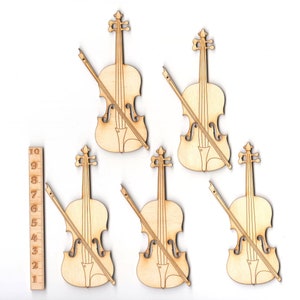 Geige aus Holz Geschenk für Musiker, Geigenspieler, Deko, 7cm 10 cm oder 12 cm Höhe Bild 1