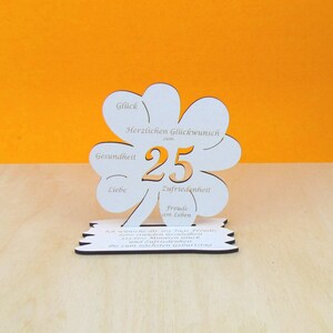 25 Geburtstag Gutscheingeschenk Kleeblatt 11cm Vintage weiß Glückwünsche Mädchen Junge Geschenk Deko 01