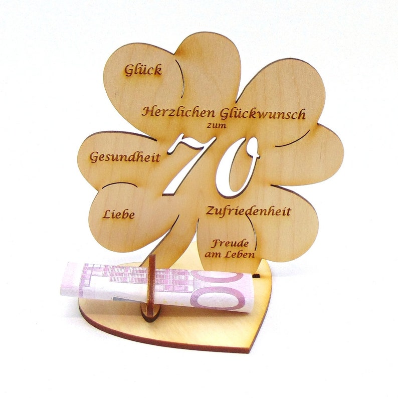 Shamrock For The 70th Birthday 11 7 Cm Or 16 Cm Monetary Etsy