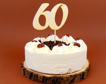 Cake Topper Wooden Birthday Cake Topper 10 16 18 20 25 30 35 40 45 50 55 60 65 66 70 75 80 85 90 95 100