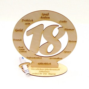 Geschenk zum 18. Geburtstag, personalisiert und mit Glückwunschgravur