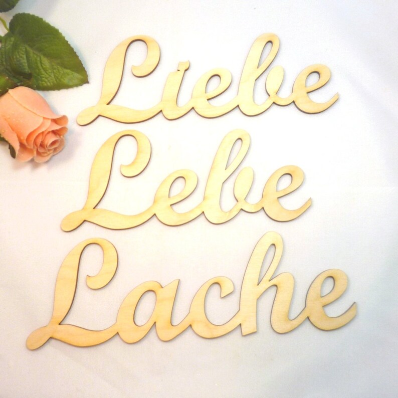 Spruch Liebe Lebe Lache aus Holz Wanddeko groß Etsy