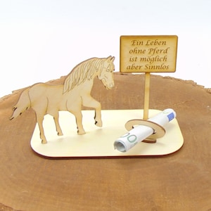 Money gift horse with sign, for a birthday, horse lover, rider, luck, riding lessons, money grant K62