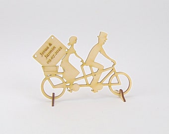 Tandem with bride and groom + own engraving 15 cm wedding gift K8