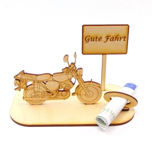 Cadeau d'argent cyclomoteur pour permis de conduire Bon voyage, Sweet Sixteen, piéton puissance 50ccm, moto, cyclomoteur RDA, pension, anniversaire, en bois K20 Gute Fahrt