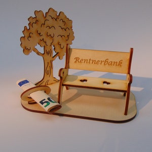 Gift for retirement, pensioners' bank, money gift tree of life retirement, or your own engraving