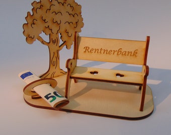 Gift for retirement, pensioners' bank, money gift tree of life retirement, or your own engraving