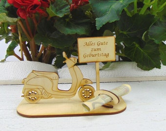 Electric Scooter Sport Cash Gift Subsidy for City Cruiser Scooter Gift for Birthday, Christmas, Personalized Wooden K38