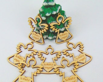 7 Schutzengel aus Holz Engel Geschenk, Glücksbringer 7cm x 5cm Weihnachtsengel, Geschenk