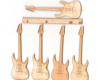 E-Gitarre für Musiker 5cm 8cm 10cm 12cm oder 15cm Deko Holz Basteln für Liebhaber