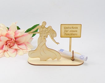 Cadeau argent couple dansant, signe nom de lieu couple dansant cadeau personnalisé anniversaire, mariage, cours de danse, bois K11