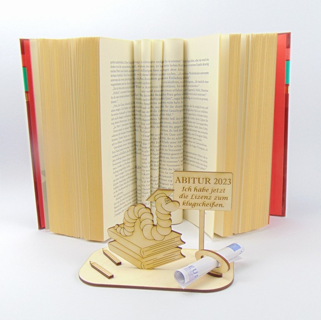 Graduation Bookworm Money Gift for Graduation, the Bookworm With Matching Sign, Funny ...