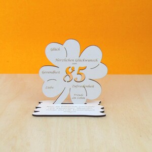 Coupon gift for 85th birthday cloverleaf 11 cm vintage white congratulations man woman gift decoration 02 image 1