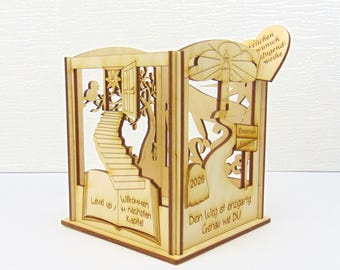 Regalo de iniciación juvenil personalizado: portavelas de madera con nombre y fecha. Recuerdo, Árbol de la Vida, ideal para niños y niñas. Grabado personalizado.