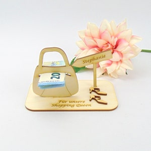 Gift handbag for women, gift for girlfriend shoes, high heels, women's day, funny gift idea, wooden money gift K66 image 4