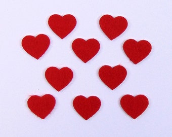 Herz aus rotem Filz 10 Stück 3 cm Dekoherzen Geschenkidee Valentinstag Geburtstag Hochzeit