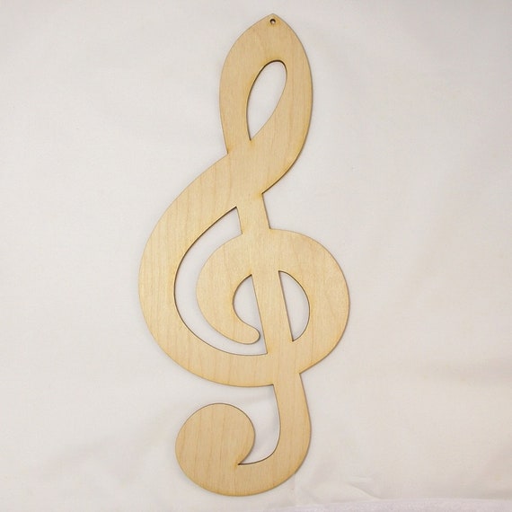 Notenschlussel 25 Cm Hoch Aus Holz Etsy
