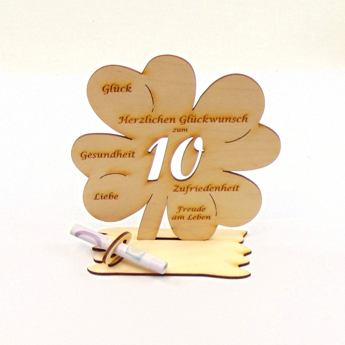 Geschenk zum 10. Geburtstag zum 10. Hochzeitstag Kleeblatt Etsy.de