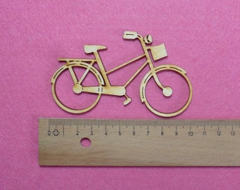 Bicycle women's or men's bike 10 cm or 6 cm long made of birch wood, cake topper bicycle cake figure K13