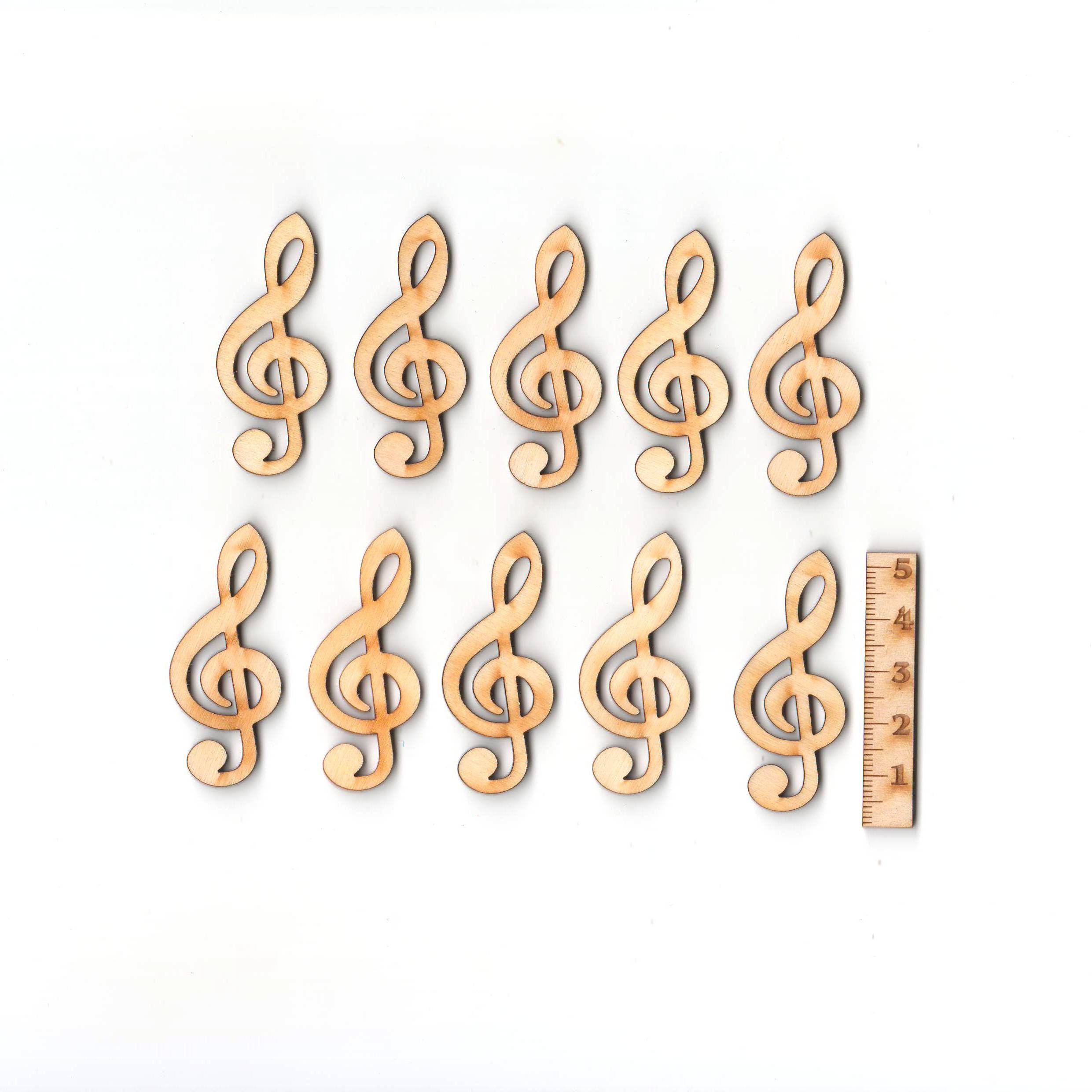 Clé de Partition 5 cm 10 Morceaux Musique Décoration Dispersion Bois