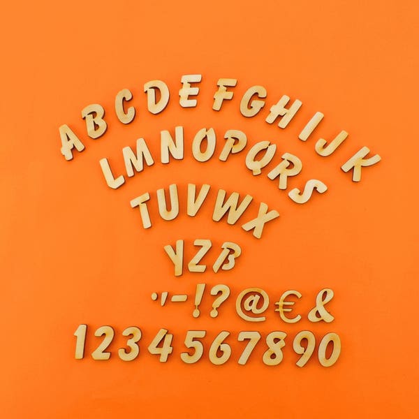 kleine Holzbuchstaben 21 mm, Balloon, Rohling zum Basteln, 0,82inch aus Holz für Türschilder, Namensschilder, Buchstaben, Zahlen