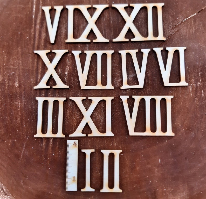 Wooden roman numerals numerics 35 mm high for handicrafts etsy