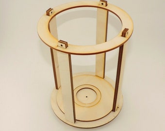Lantern construction kit 12 pieces for fairy lights, round for foil painting, wooden kit, sustainable, reusable