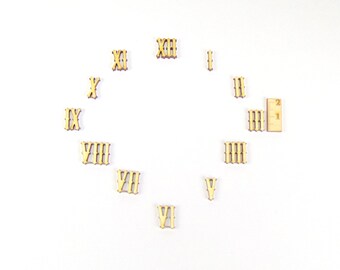 Wooden roman numerals / numerics 19 mm high for handicrafts