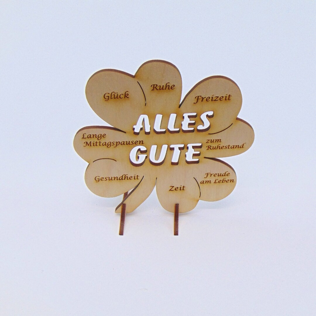 Geschenk zur Rente, zum Ruhestand Kleeblatt 11 cm Glücksbringer - Etsy.de