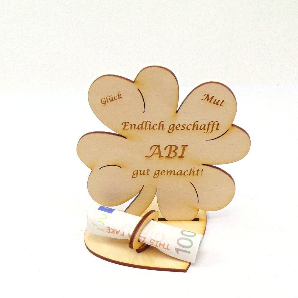Gift for the ABI, 11.7 cm cloverleaf, money gift with or without name…