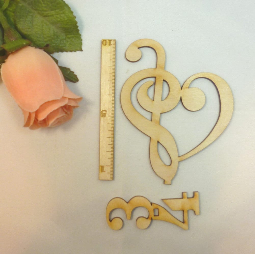 Music Clef With Bass Clef as Heart and 3/4 Time as Base for Standing 10 ...