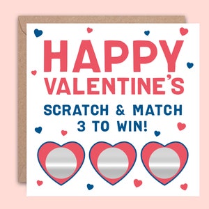 Valentines Day Card for Her, for Him, for Girlfriend, for Boyfriend, Funny Valentines Day Gift Card, Scratch card image 2