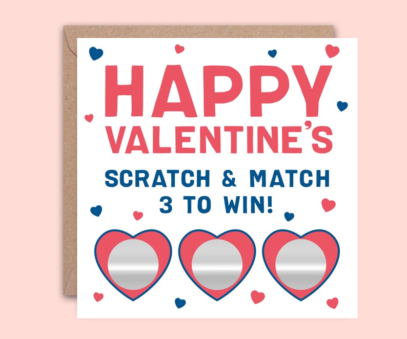 Valentines Day Card for Her, for Him, for Girlfriend, for Boyfriend, Funny Valentines Day Gift Card, Scratch card image 2