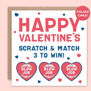 Valentines Card for Him, for Her, for Girlfriend, for Boyfriend, Funny Valentines Day Gift Card, Scratch card