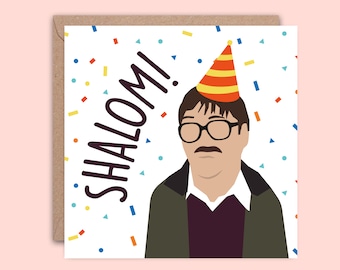 Friday Night Dinner Card, Jim Shalom Birthday Card, Funny Card for Him for Her, Fathers Day Card for Dad