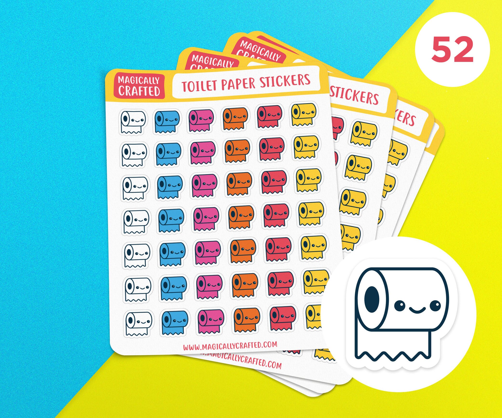 Fun Toilet Paper Sticker Set Planner StickersSet for planners Etsy