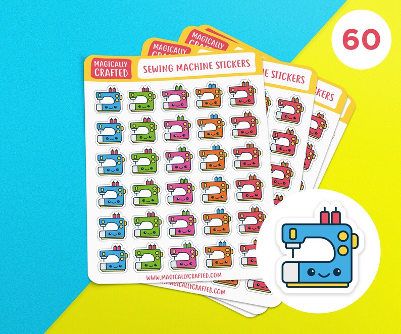 Cute Sewing Machine Stickers Sewing Sticker Kit Happy | Etsy