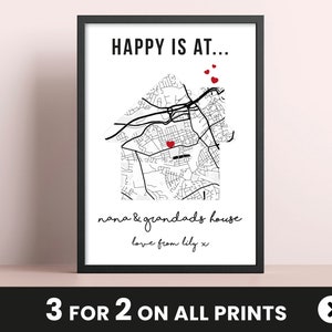 Regalo personalizzato per la festa della mamma, regalo per i nonni, stampa personalizzata della mappa della casa, regalo per nonna e nonno, regalo per la mamma, regalo per la festa della mamma