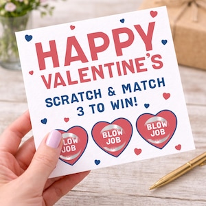 Valentines Day Card for Her, for Him, for Girlfriend, for Boyfriend, Funny Valentines Day Gift Card, Scratch card
