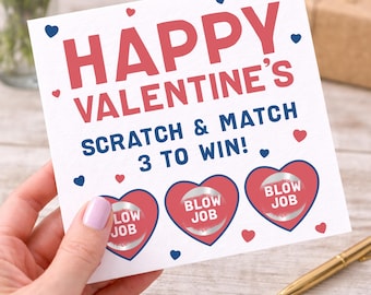 Valentines Day Card for Her, for Him, for Girlfriend, for Boyfriend, Funny Valentines Day Gift Card, Scratch card