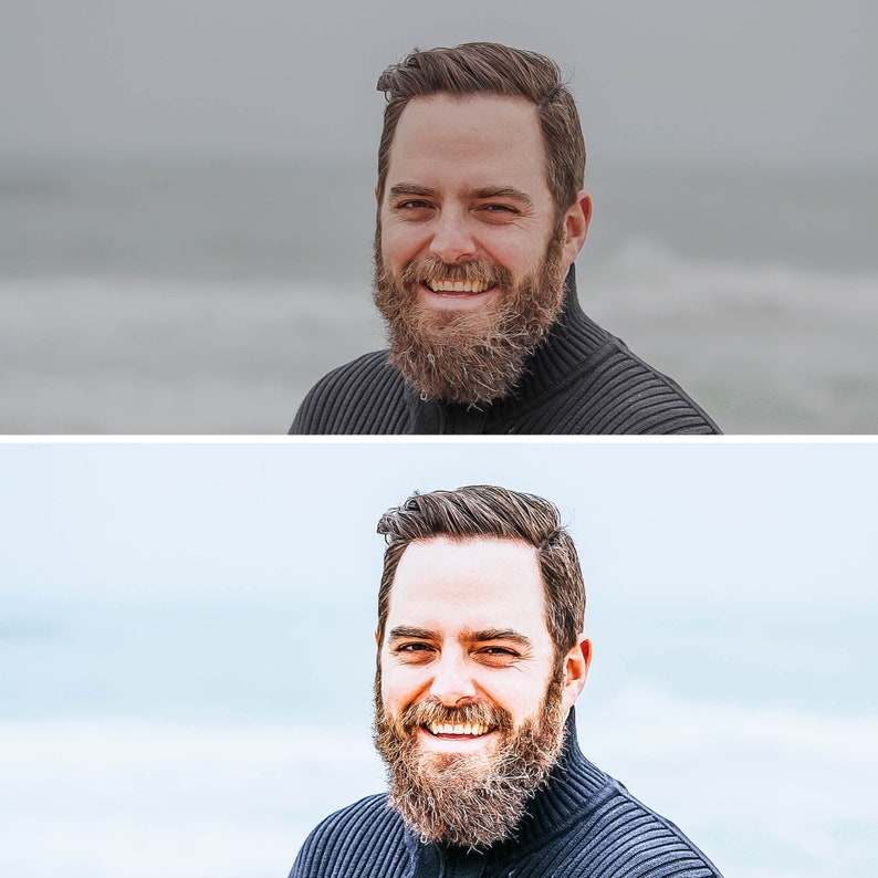 May include: A man with a beard and a dark blue turtleneck sweater smiles at the camera.